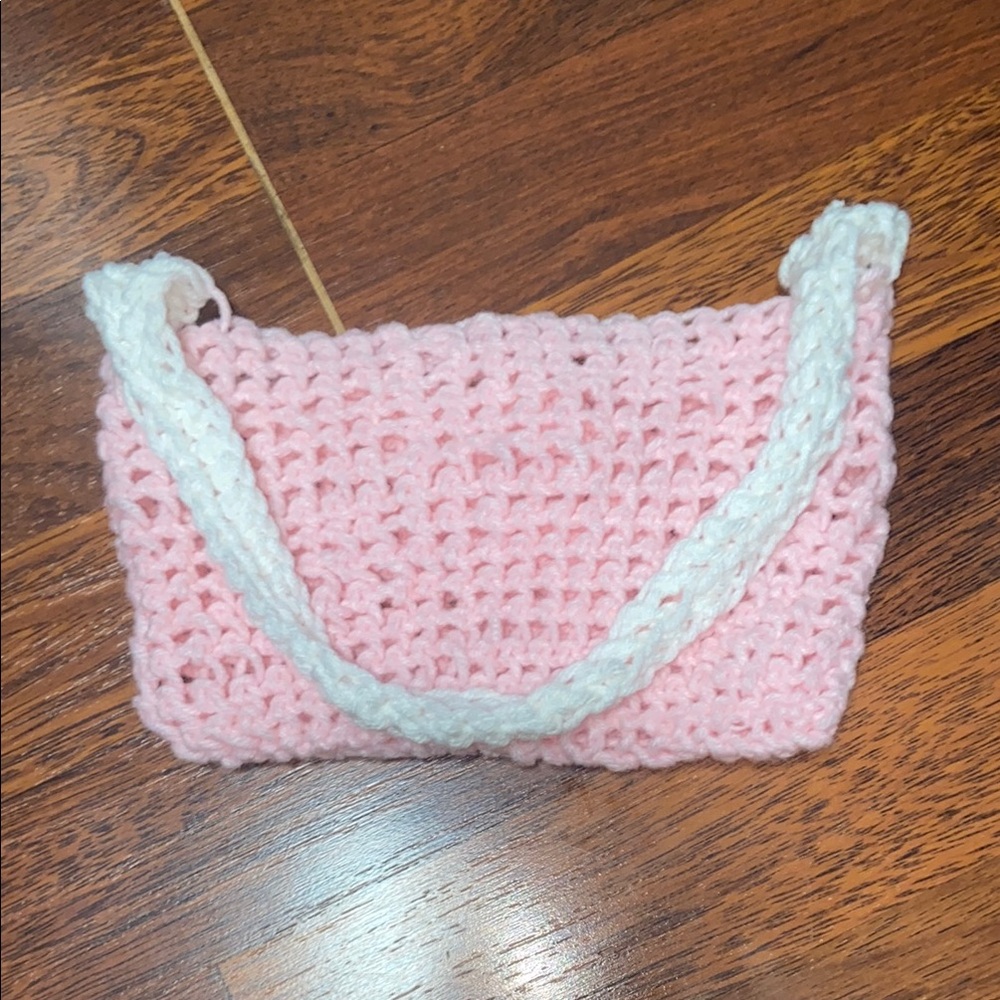 Pink Crochet Handbag